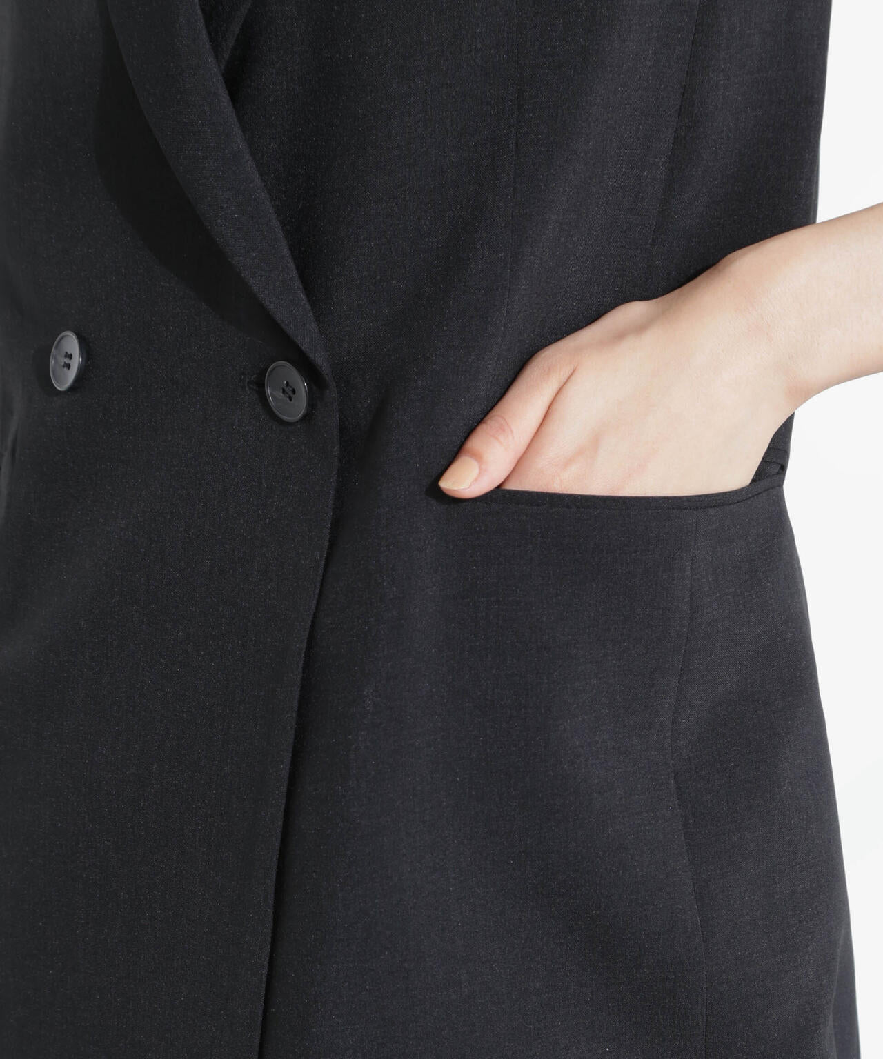 メランジドライ テーラードダブルジレ(セットアップ可) 6695116309