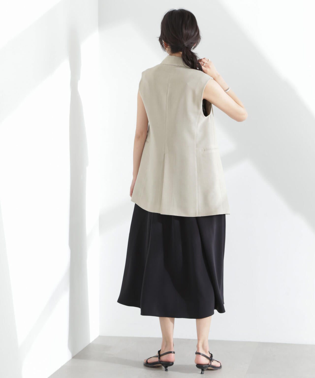 メランジドライ テーラードダブルジレ(セットアップ可) 6695116309