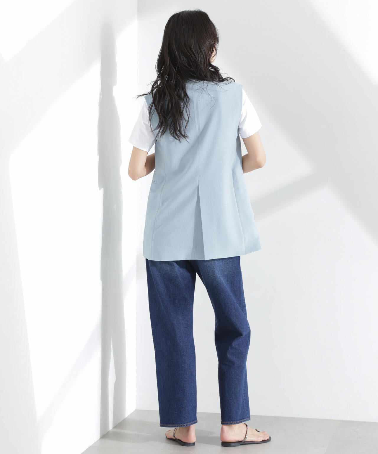 メランジドライ テーラードダブルジレ(セットアップ可) 6695116309