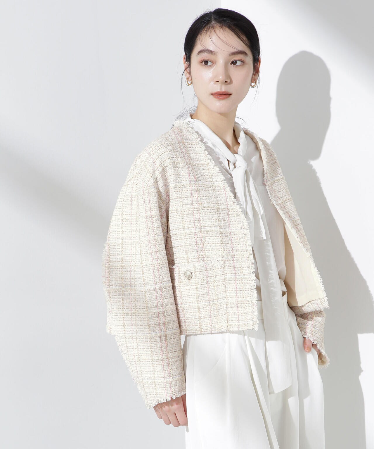 ツィードポケットショートジャケット 6695116312