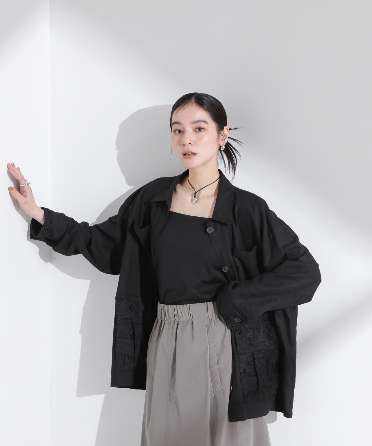 ポイントレースサファリジャケット 6695116316