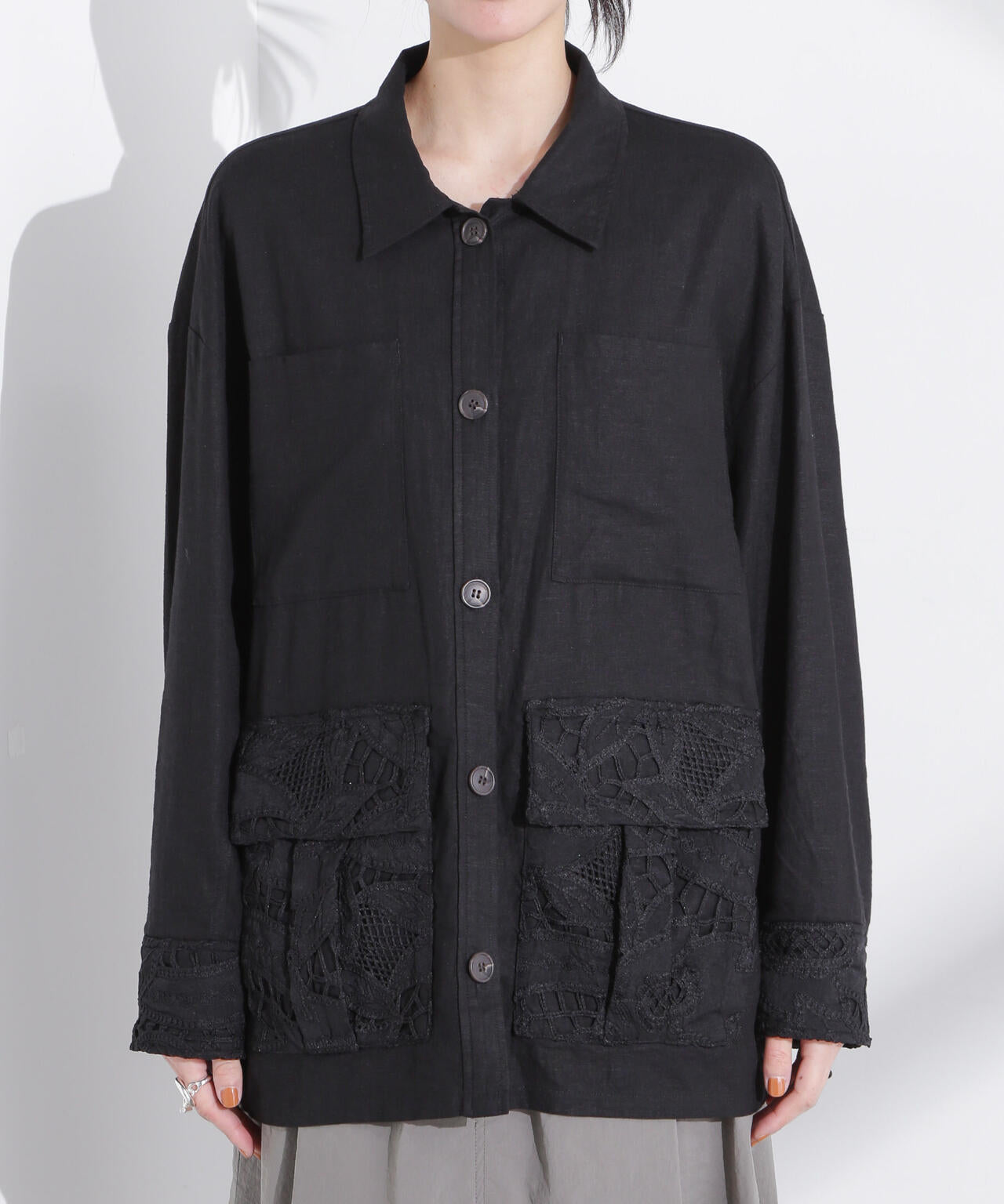 ポイントレースサファリジャケット 6695116316