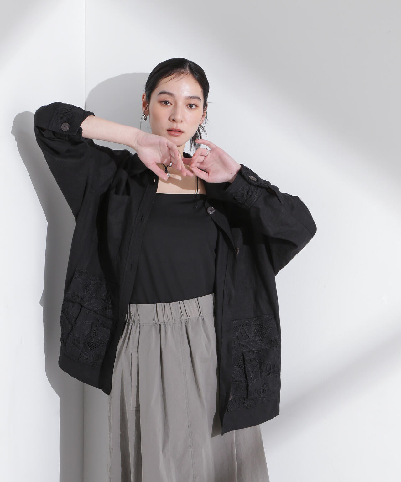 ポイントレースサファリジャケット 6695116316