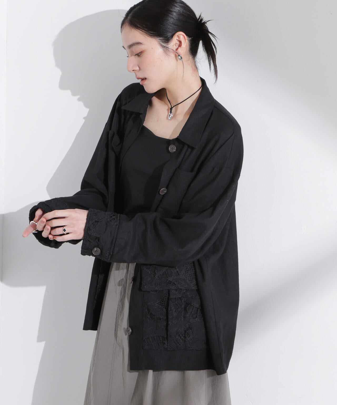 ポイントレースサファリジャケット 6695116316