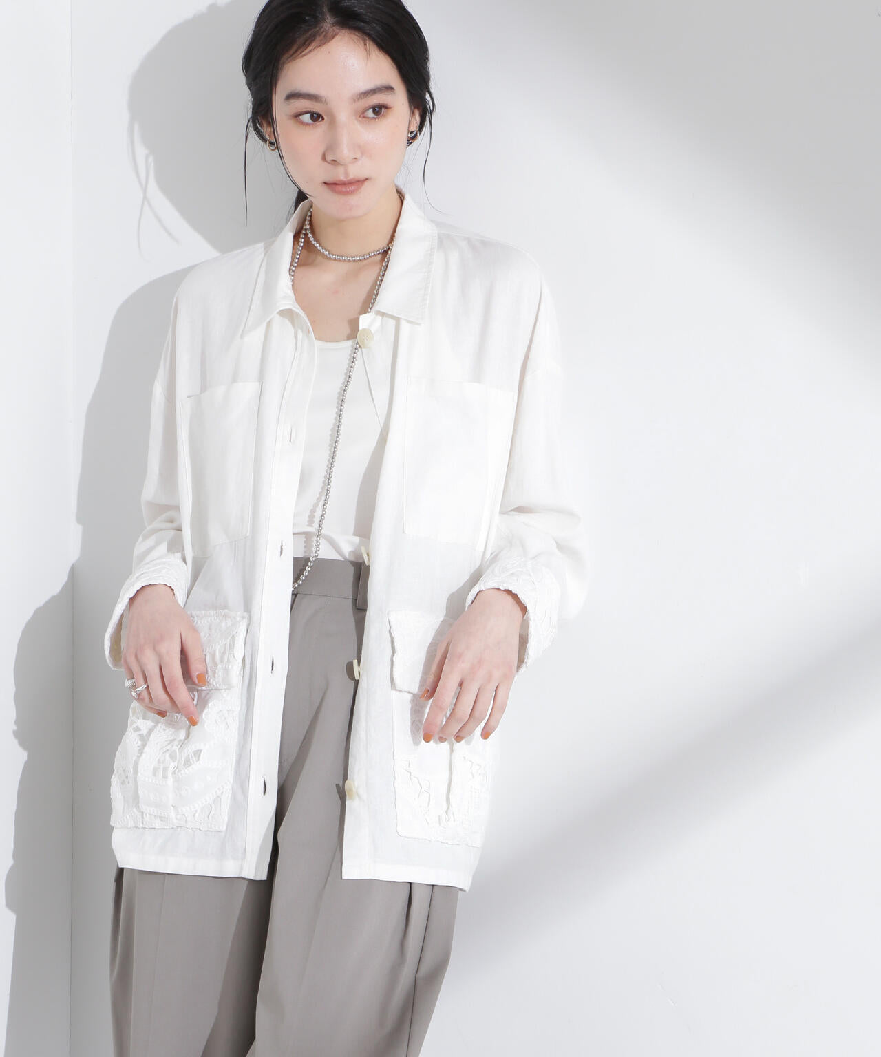 ポイントレースサファリジャケット 6695116316