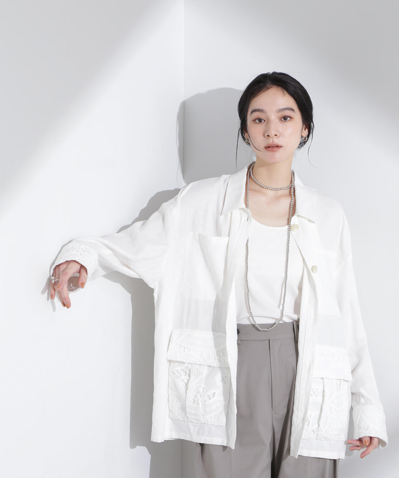 ポイントレースサファリジャケット 6695116316