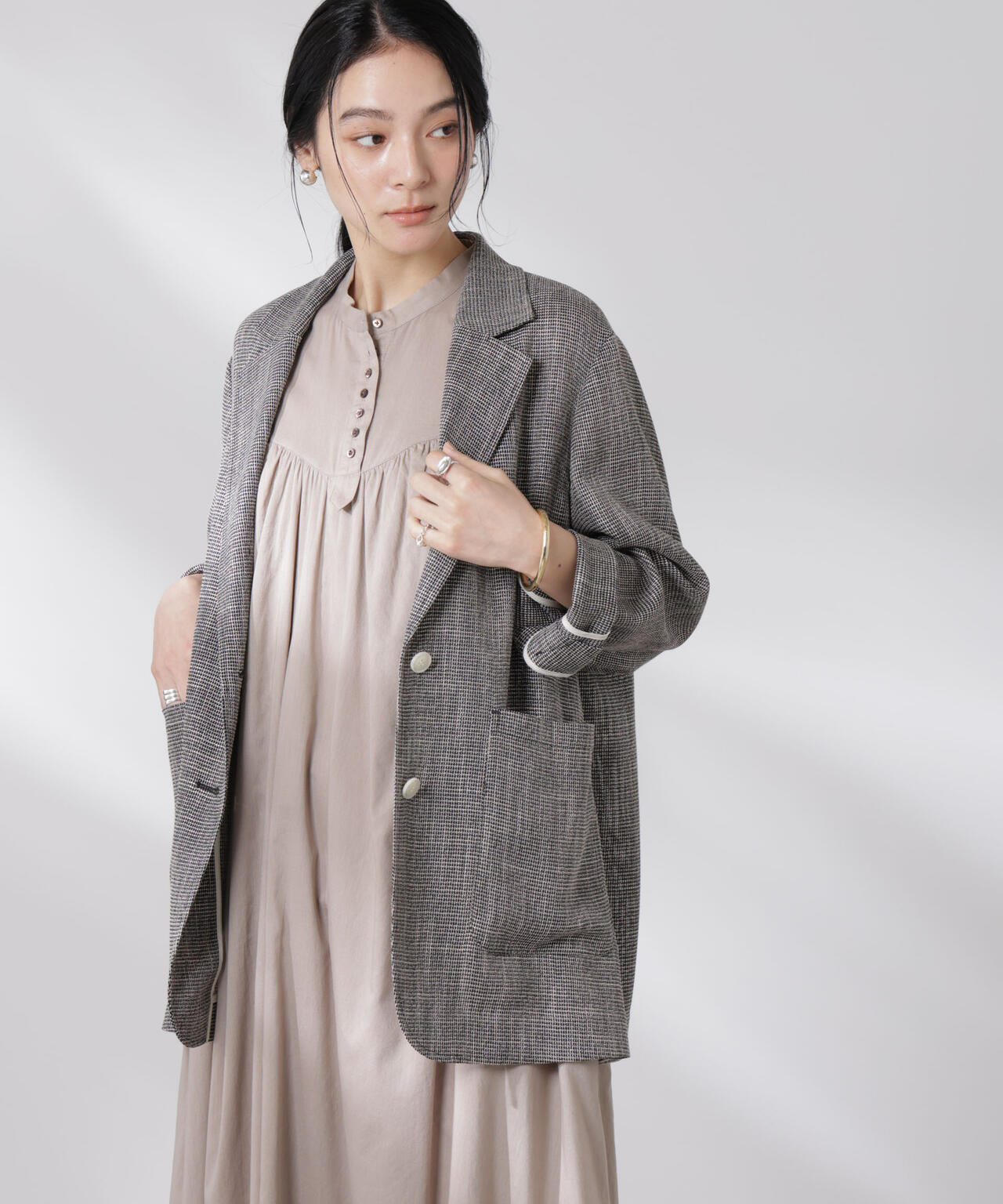 カラミ織りシングルジャケット 6695116317