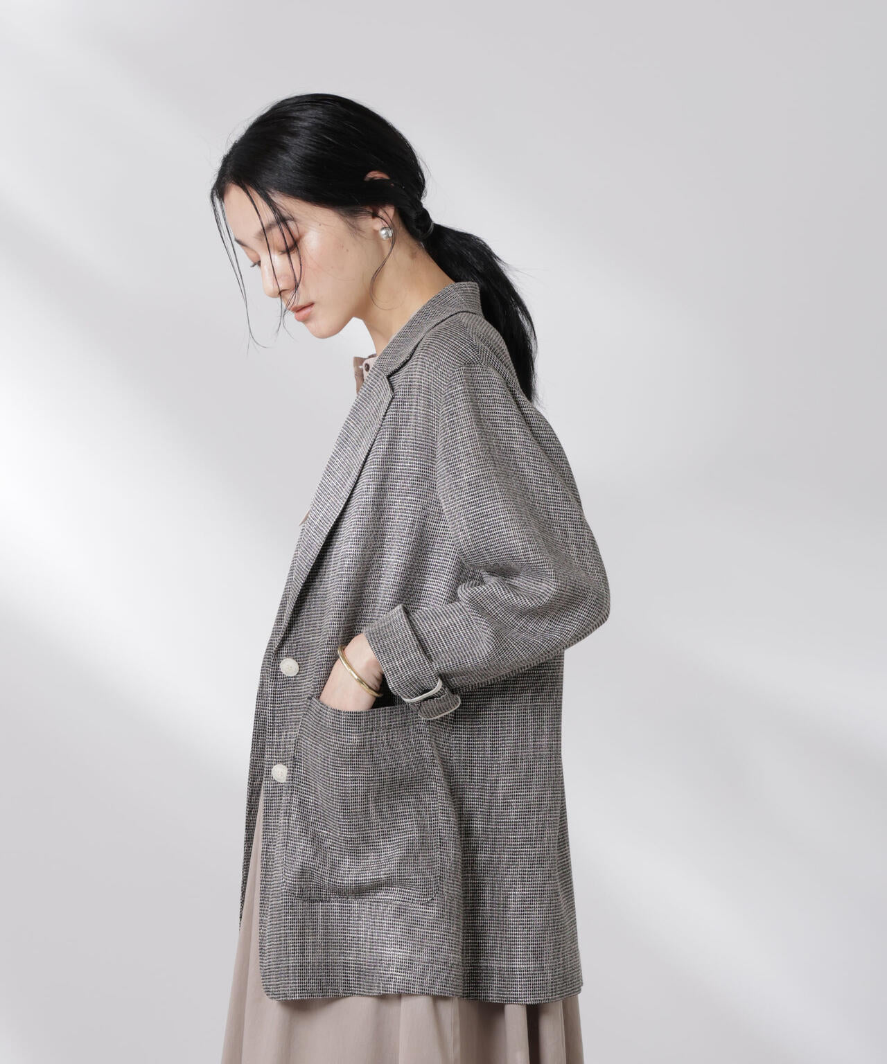 カラミ織りシングルジャケット 6695116317