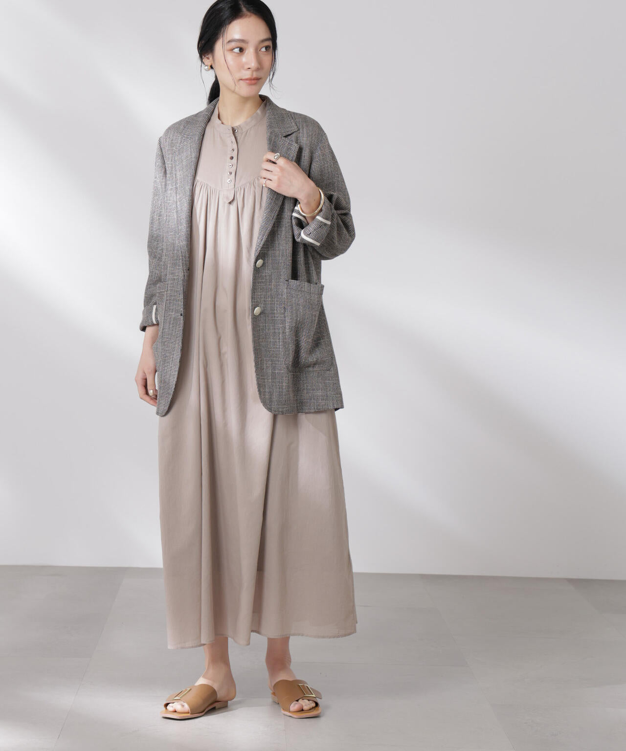 カラミ織りシングルジャケット 6695116317