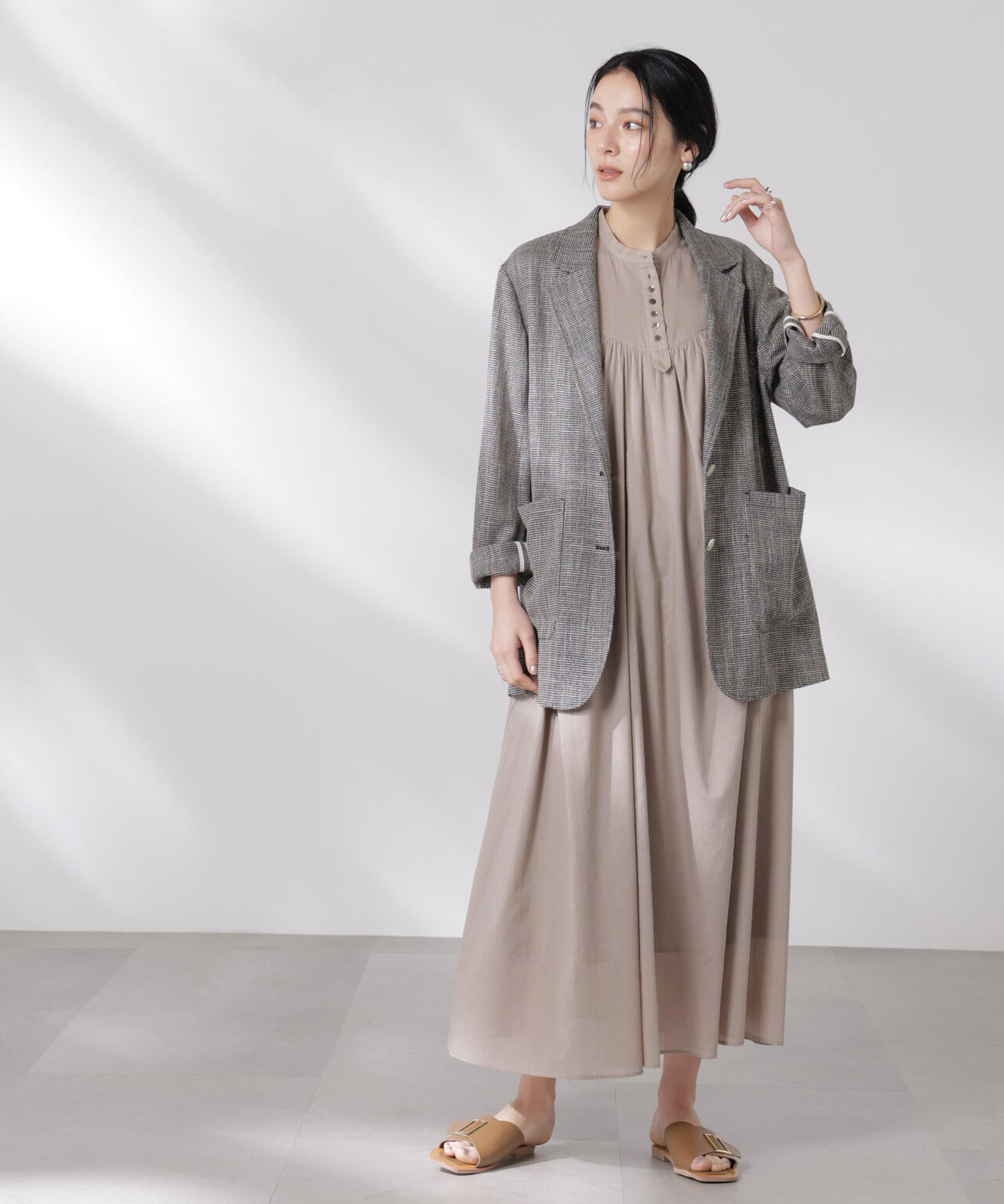 カラミ織りシングルジャケット 6695116317