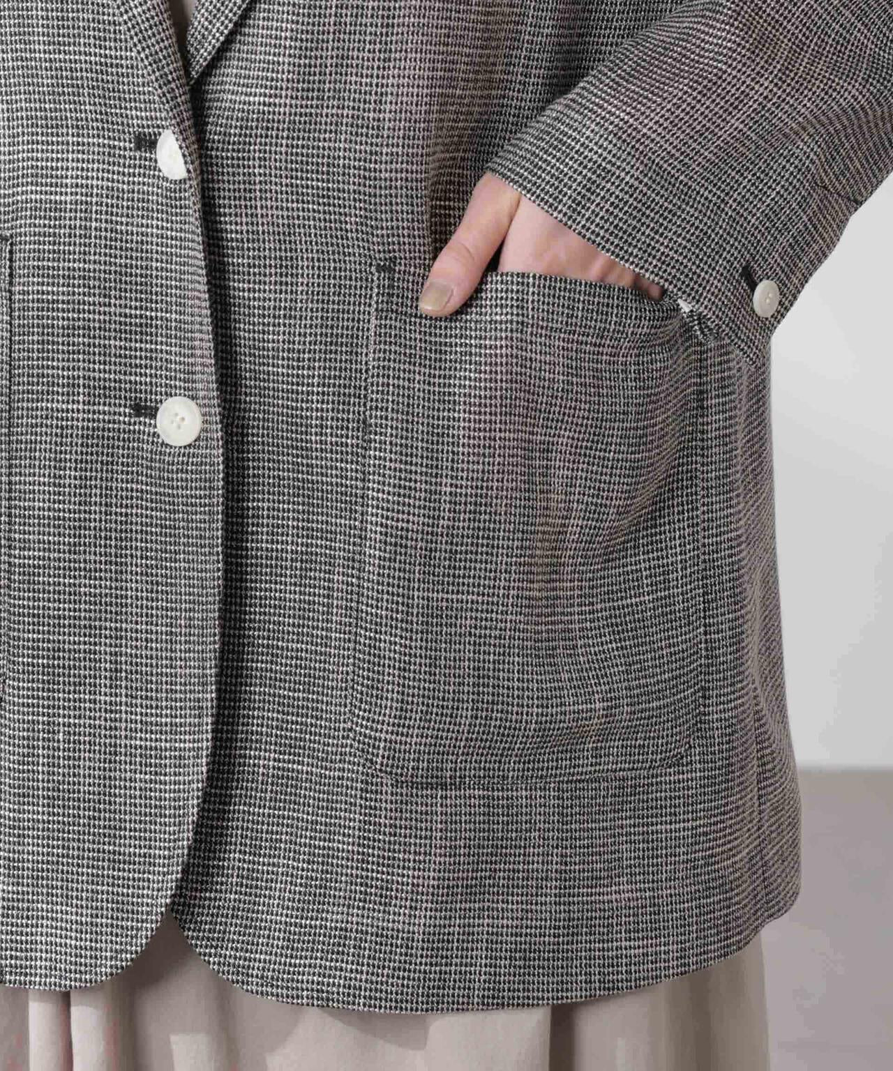 カラミ織りシングルジャケット 6695116317