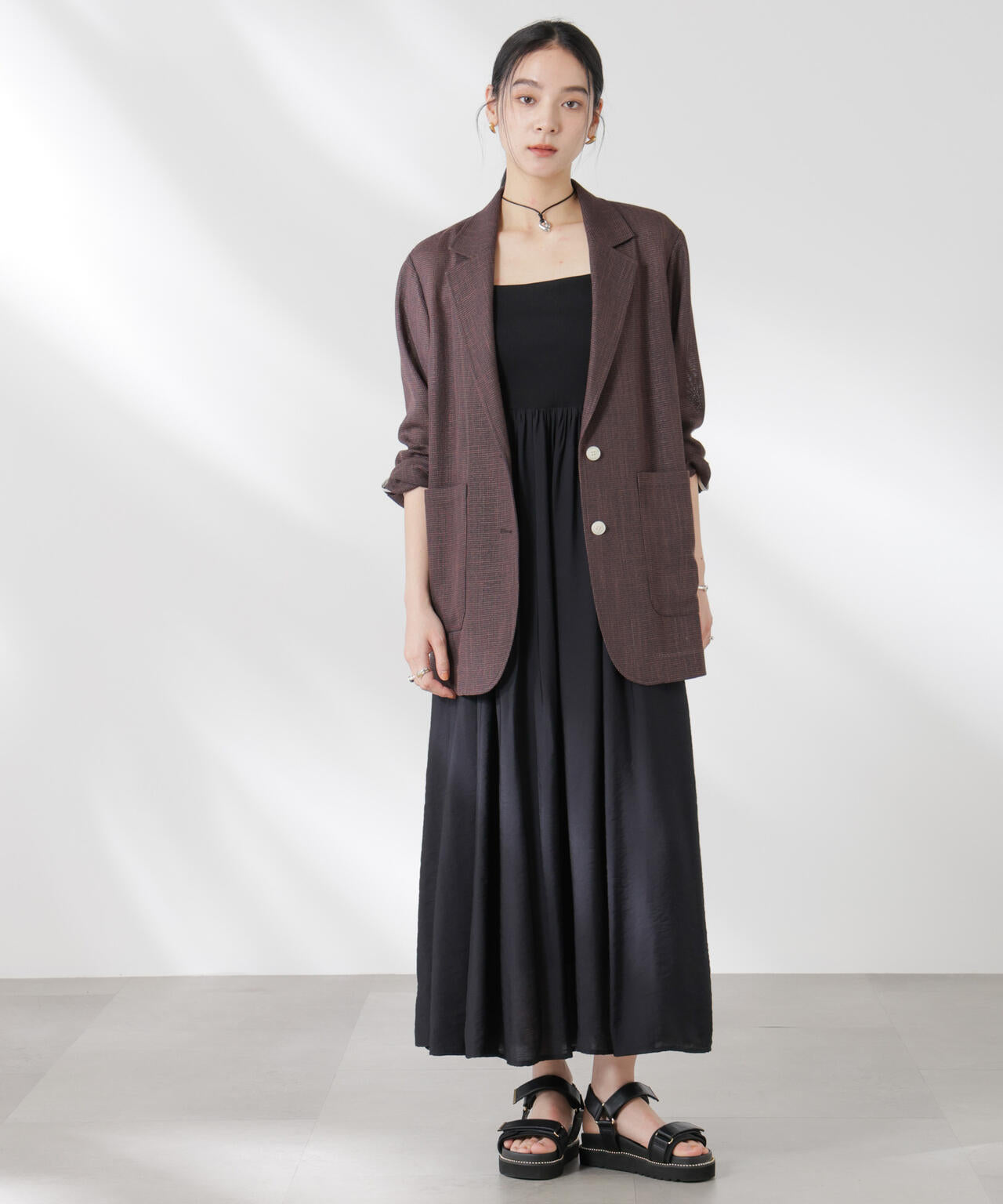 カラミ織りシングルジャケット 6695116317