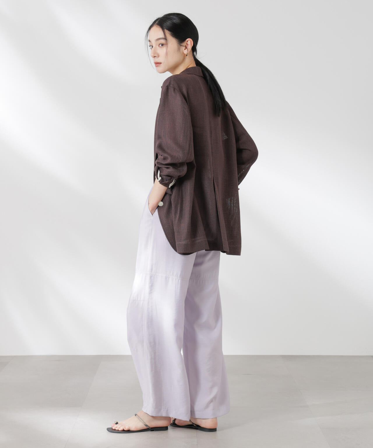 カラミ織りシングルジャケット 6695116317