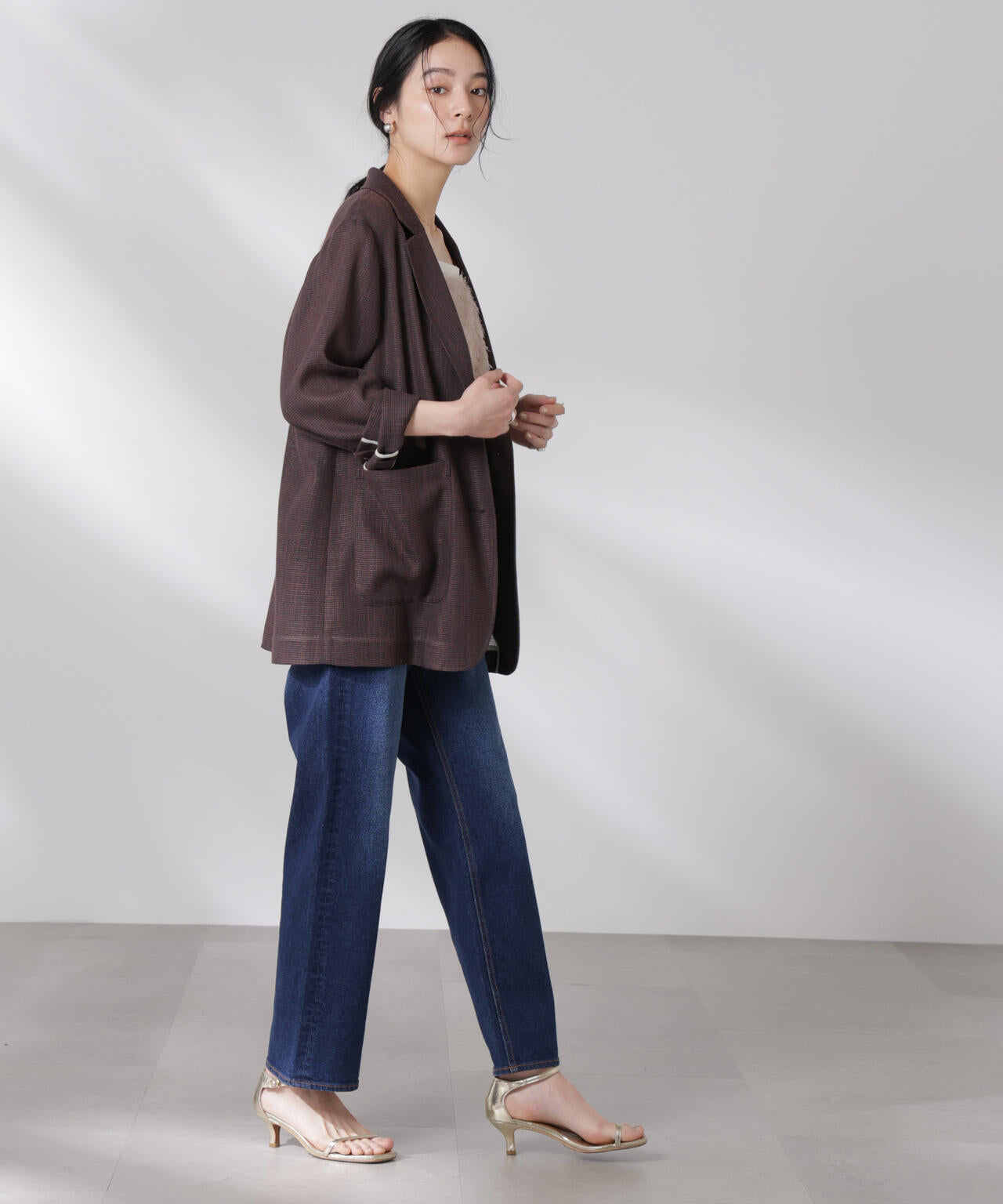 カラミ織りシングルジャケット 6695116317