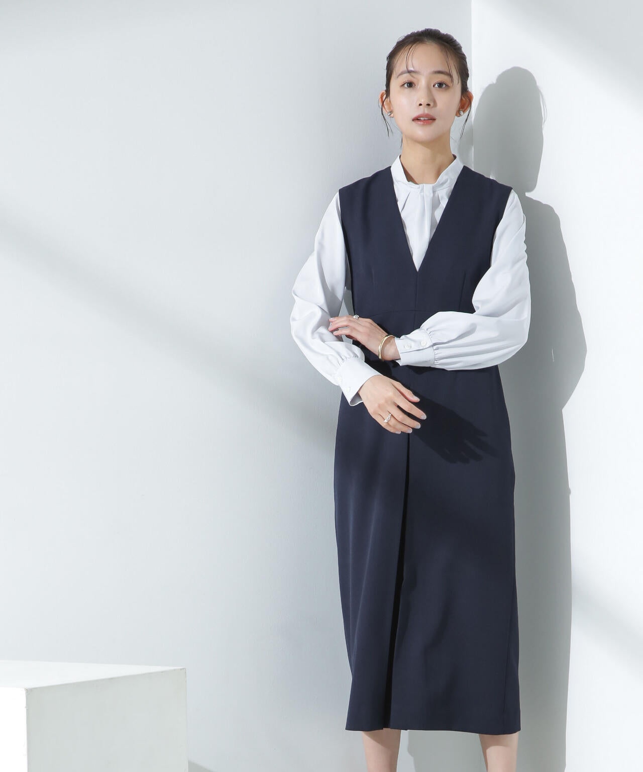 デイリーファンクション Vネックタックワンピース(セットアップ可) 6695119300