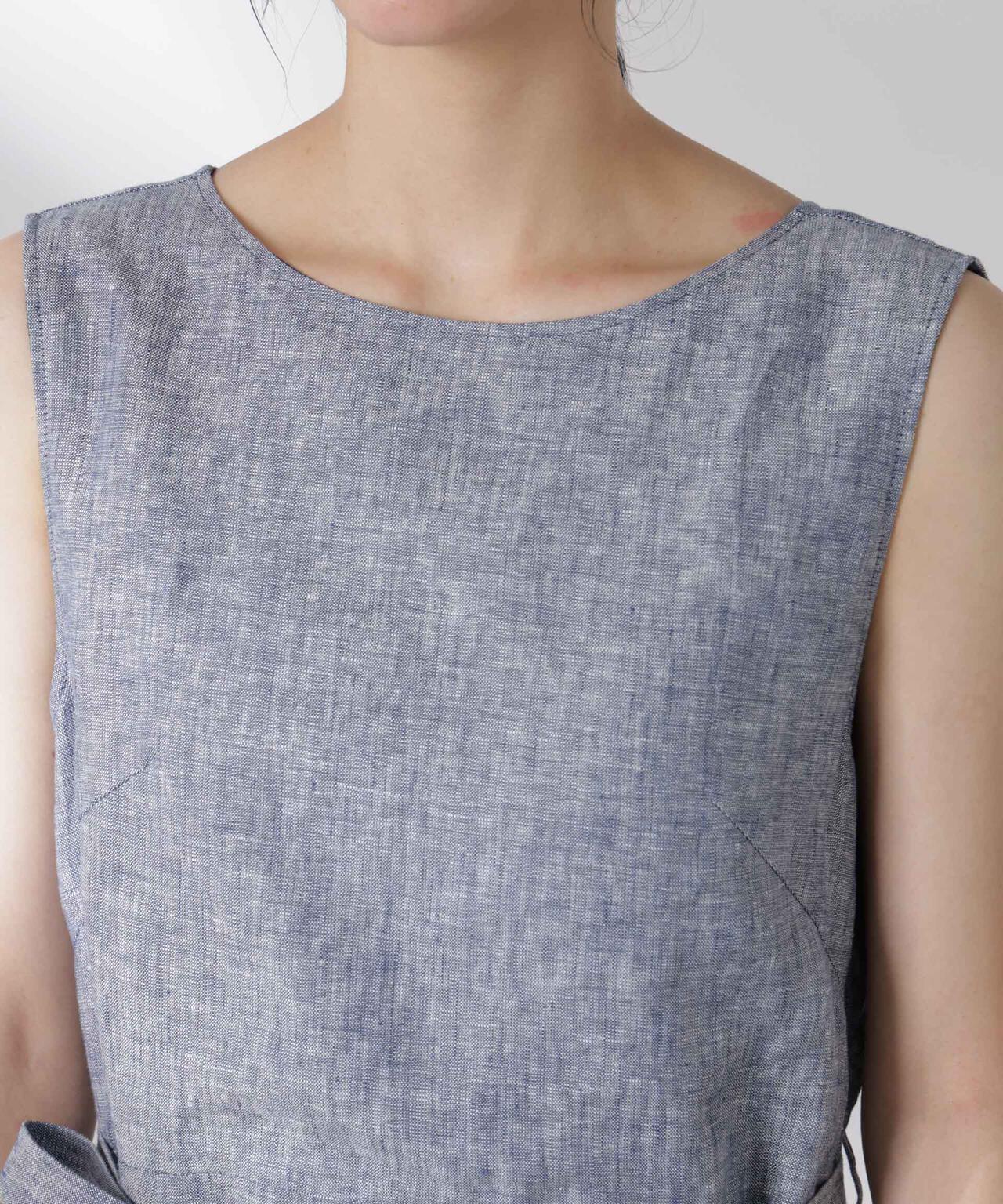 ヨーロピアンフラックス Aラインノースリーブワンピース 6695119301