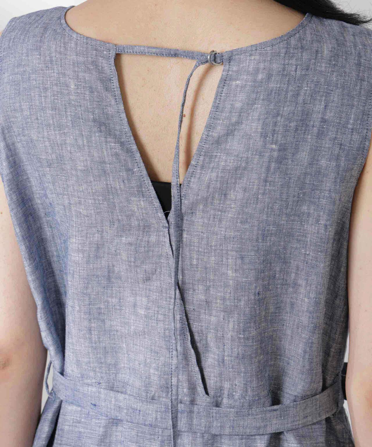 ヨーロピアンフラックス Aラインノースリーブワンピース 6695119301