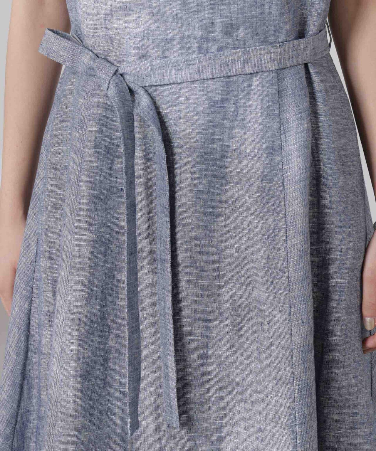 ヨーロピアンフラックス Aラインノースリーブワンピース 6695119301