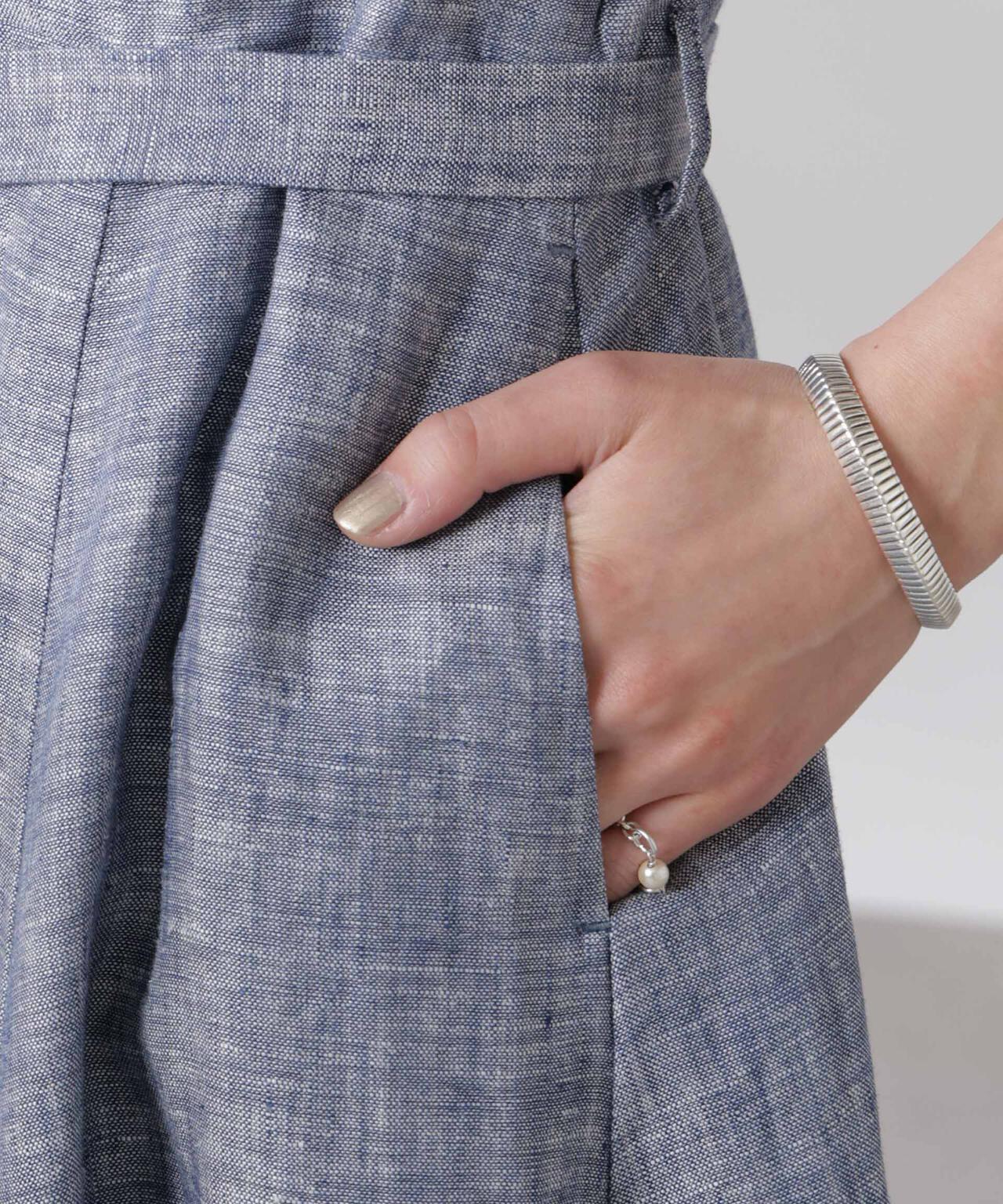 ヨーロピアンフラックス Aラインノースリーブワンピース 6695119301