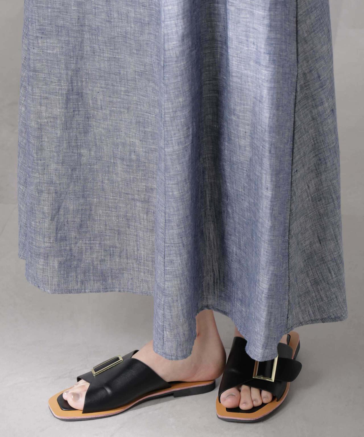 ヨーロピアンフラックス Aラインノースリーブワンピース 6695119301