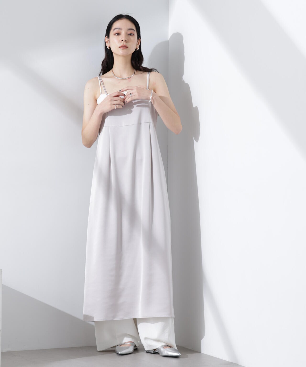 サテンキャミワンピース 6695119310