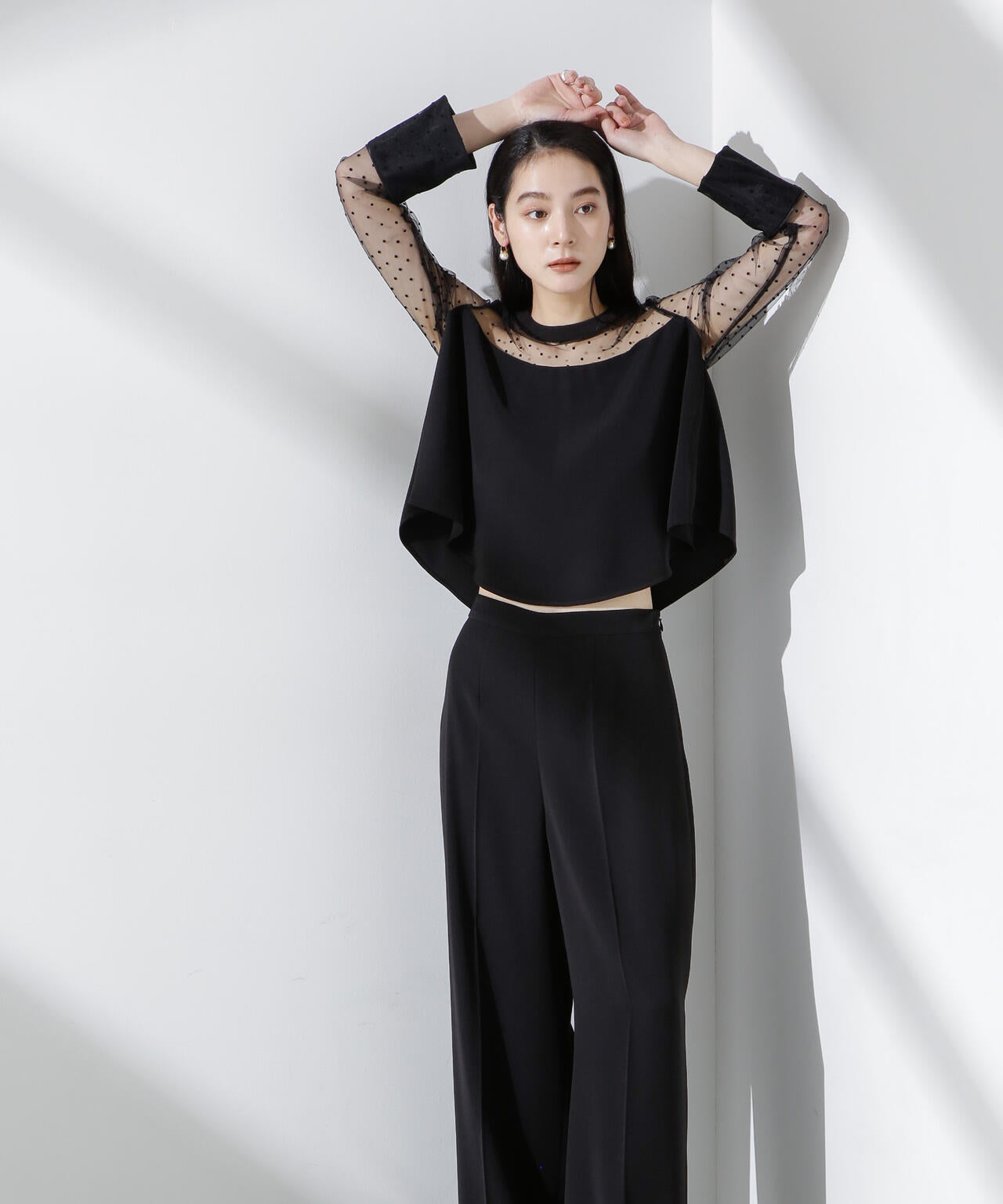 フロッキードットチュールセットアップ 6695119313