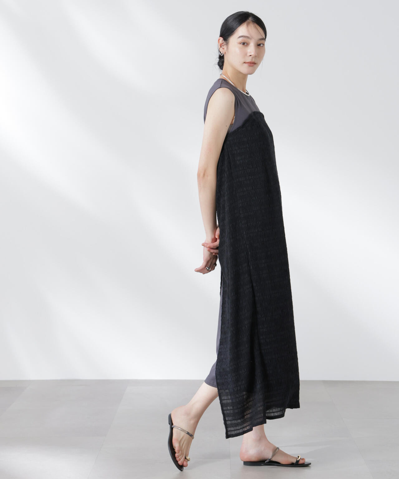 シャーリングベアドッキングカットワンピース 6695119324