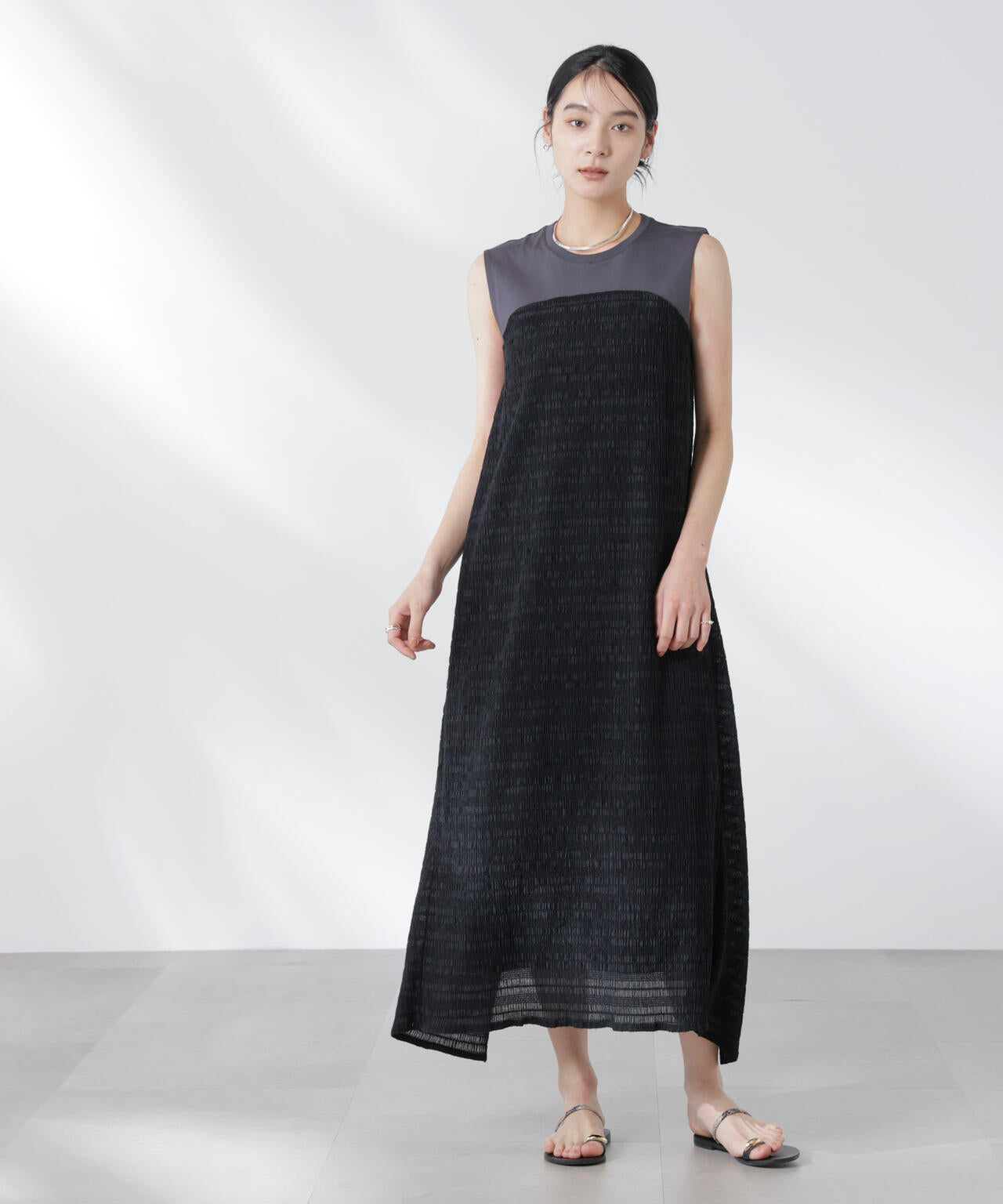 シャーリングベアドッキングカットワンピース 6695119324