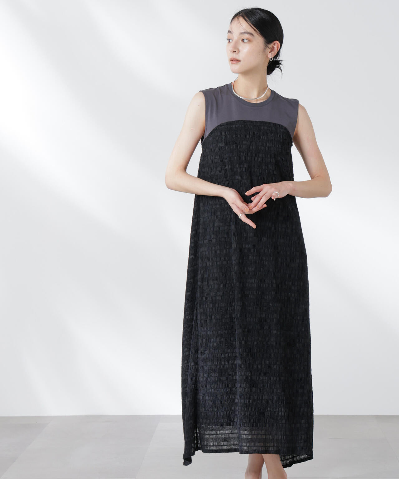 シャーリングベアドッキングカットワンピース 6695119324