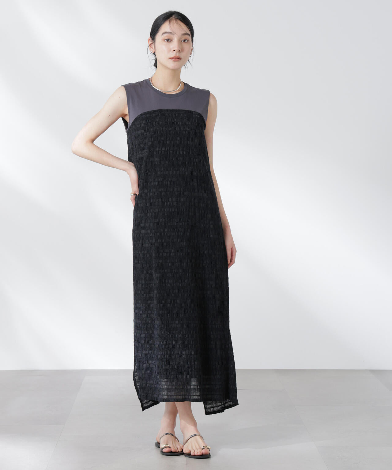 シャーリングベアドッキングカットワンピース 6695119324