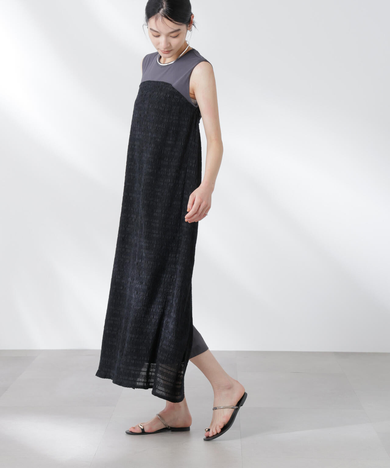 シャーリングベアドッキングカットワンピース 6695119324