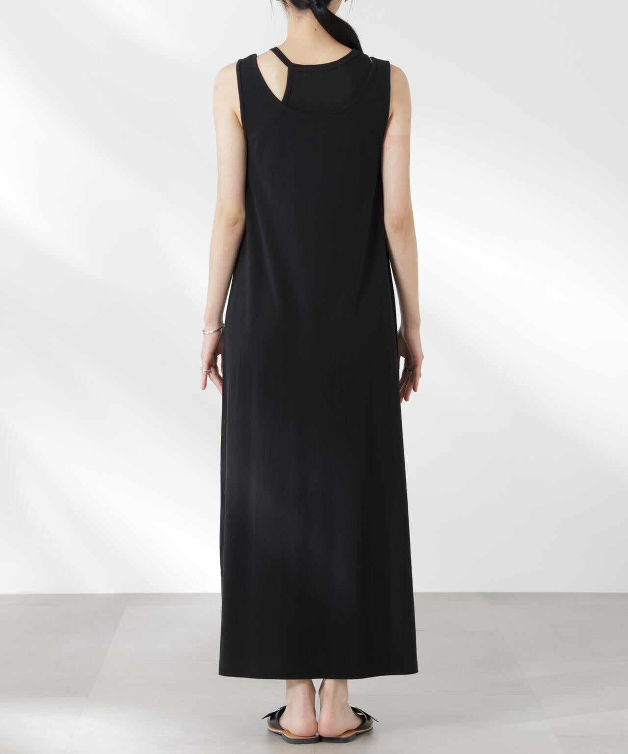 カップ付きアシメタンクレイヤードワンピース 6695119327