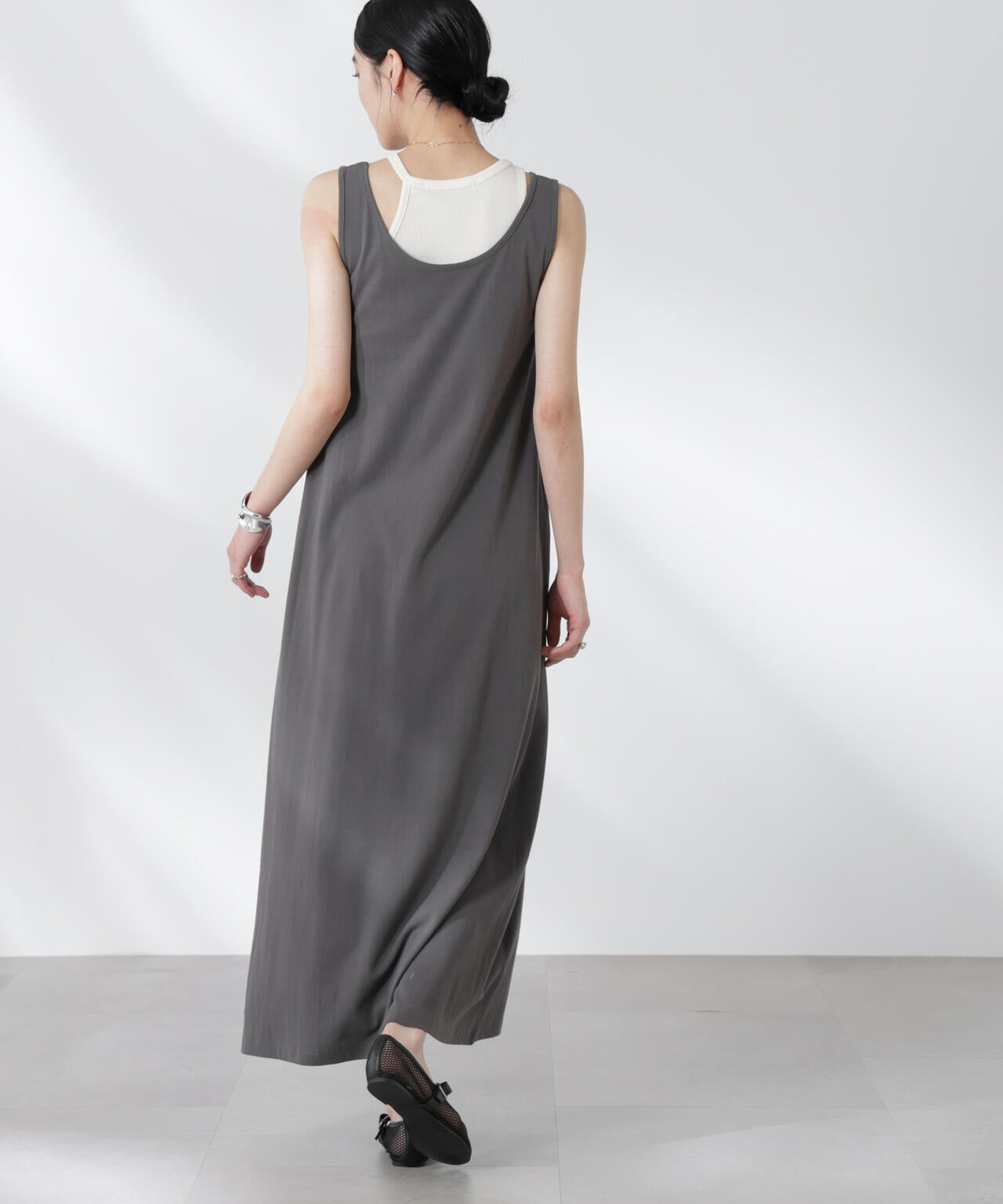 カップ付きアシメタンクレイヤードワンピース 6695119327