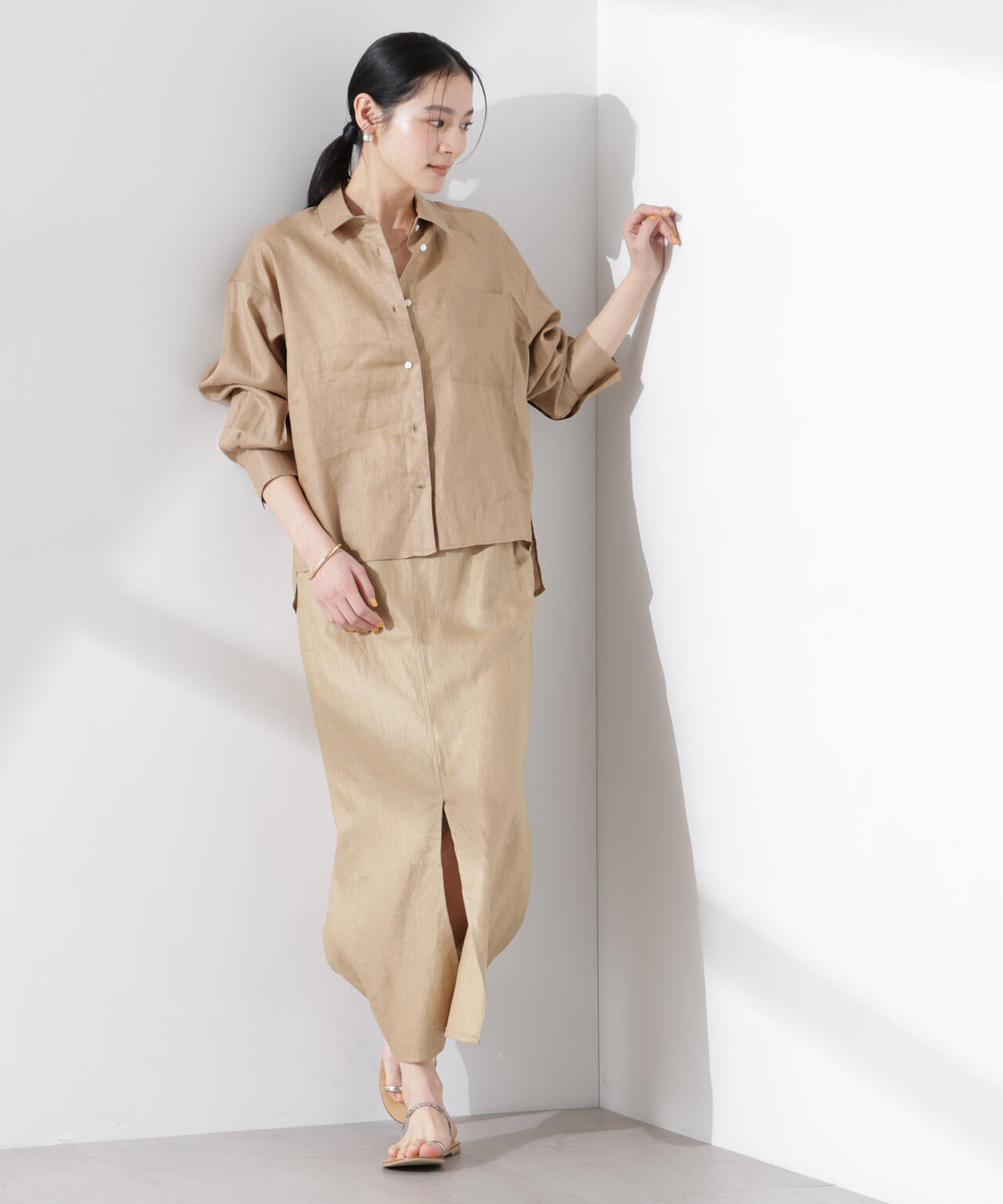 ヨーロピアンフラックス シアーシャツ(セットアップ可) 6695120300