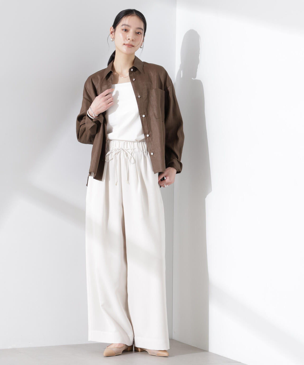 ヨーロピアンフラックス シアーシャツ(セットアップ可) 6695120300