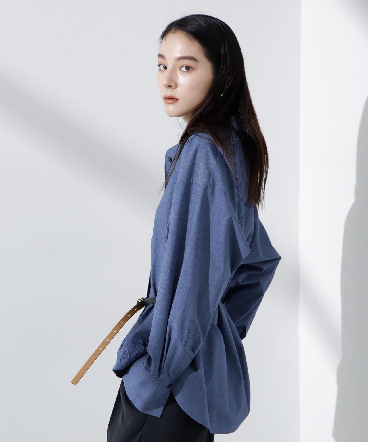 カットワークレースオーバーサイズシャツ 6695120313