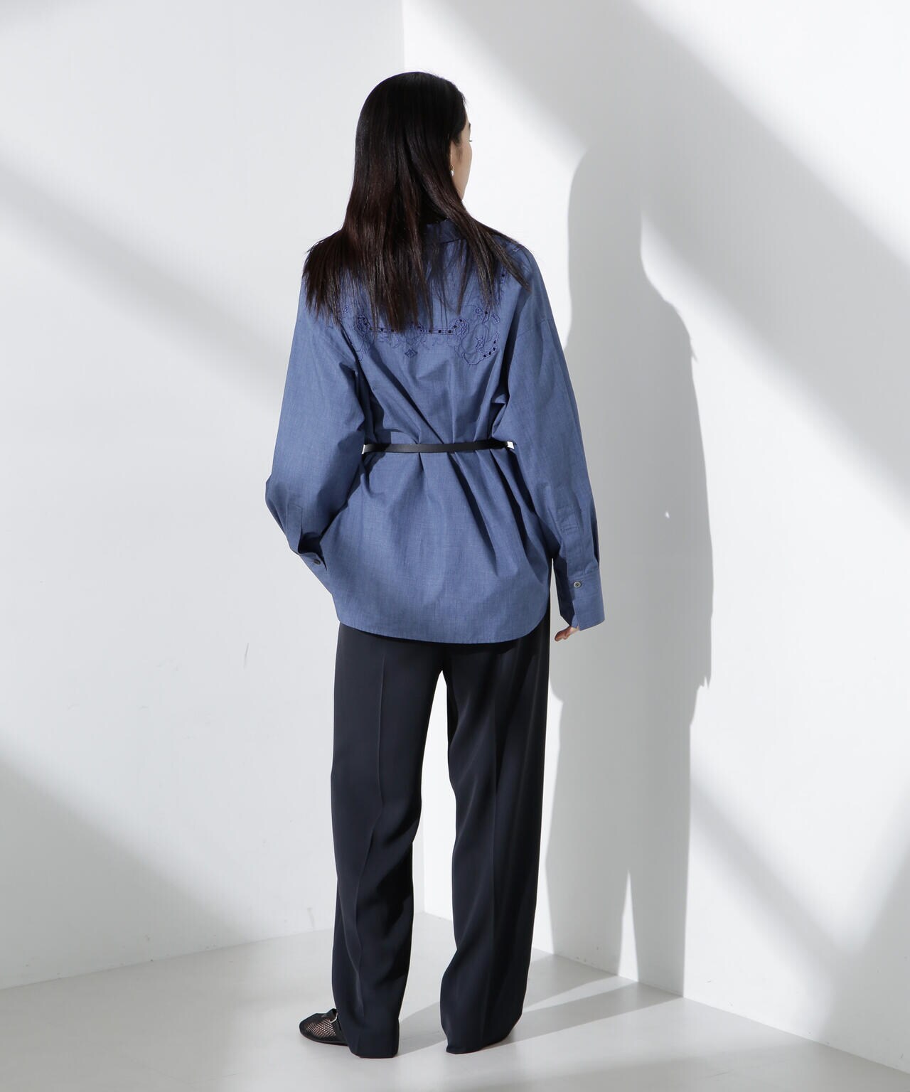 カットワークレースオーバーサイズシャツ 6695120313