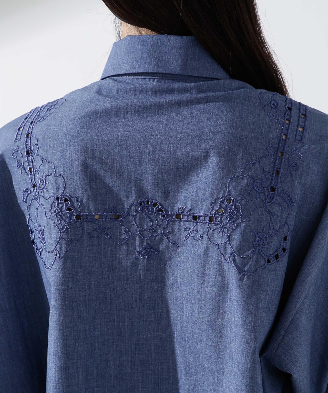 カットワークレースオーバーサイズシャツ 6695120313