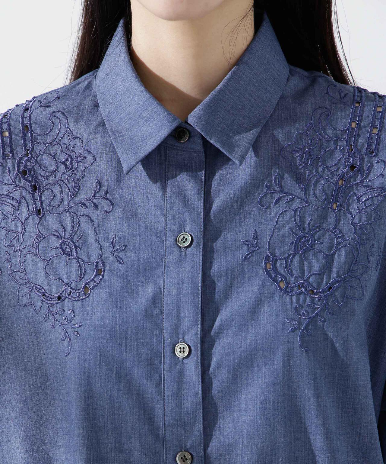 カットワークレースオーバーサイズシャツ 6695120313