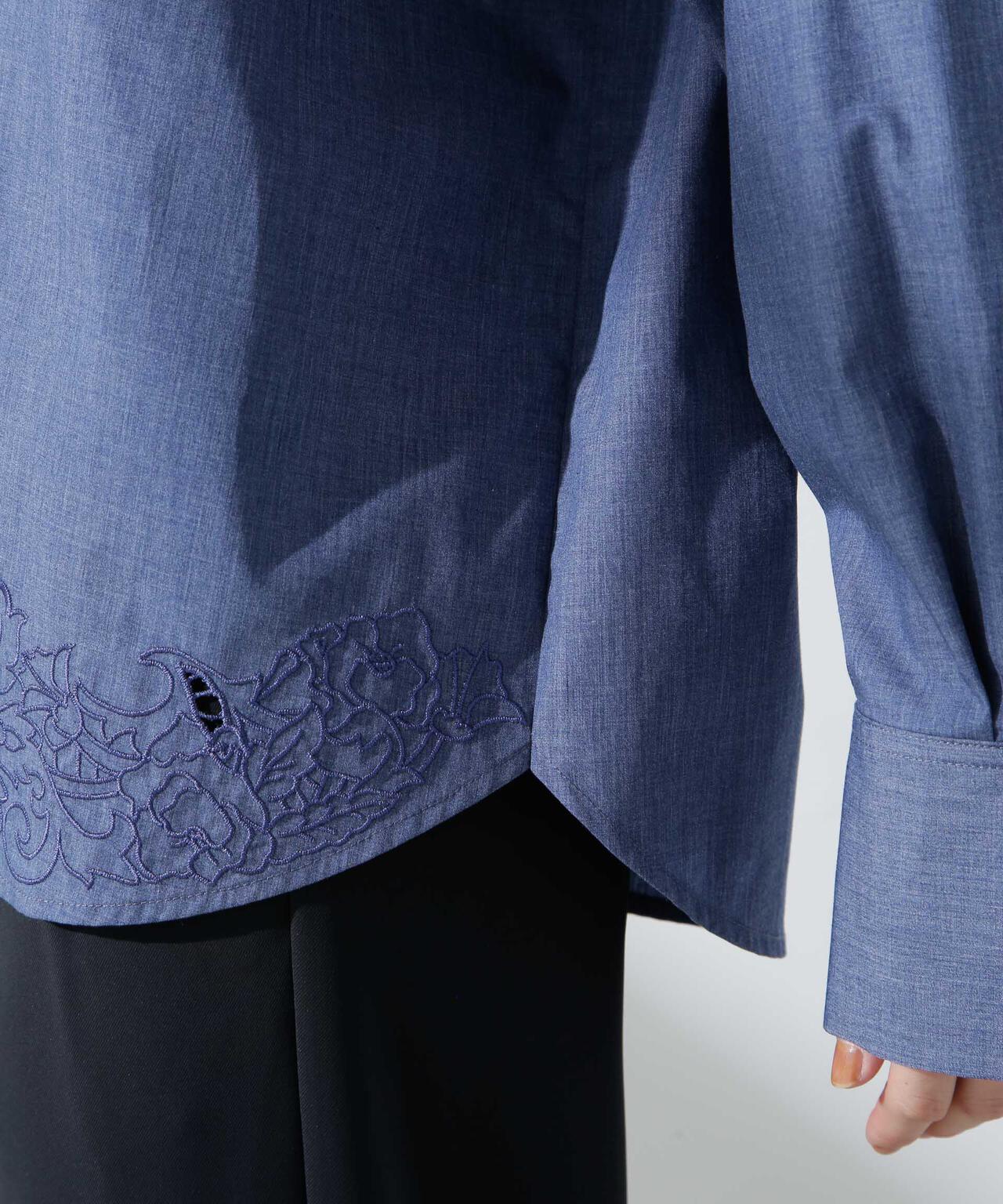 カットワークレースオーバーサイズシャツ 6695120313