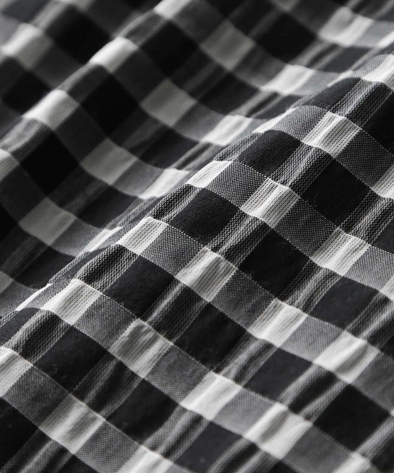 シアーチェックバックオープンバルーンブラウス 6695120314