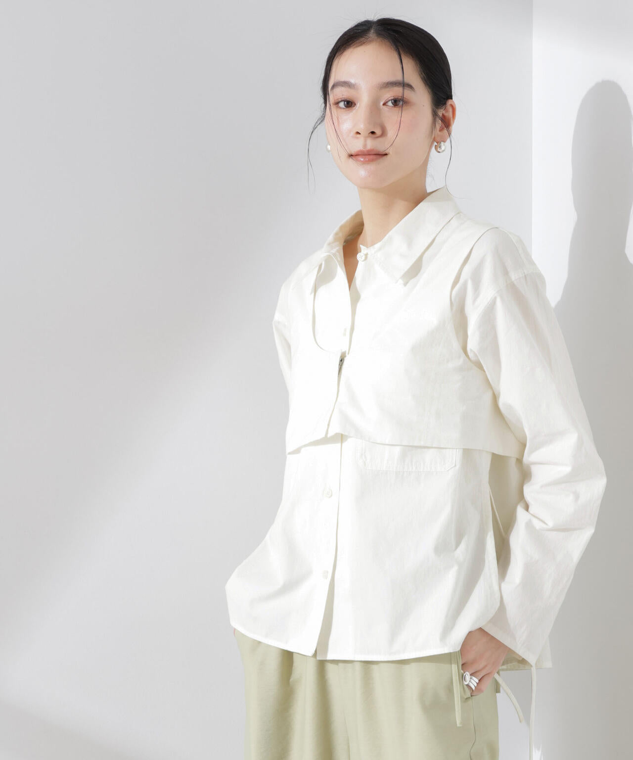 ビスチェセットドロストワイドコットンシャツ 6695120315