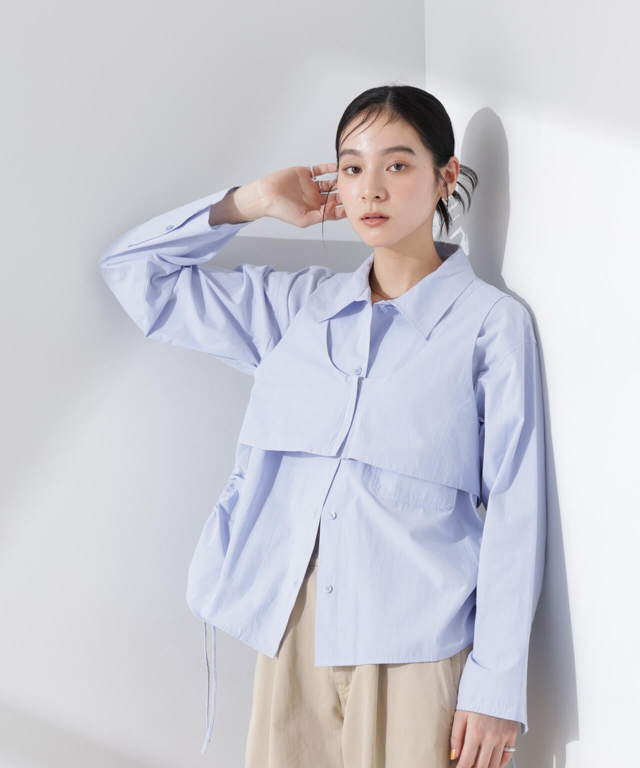 ビスチェセットドロストワイドコットンシャツ 6695120315