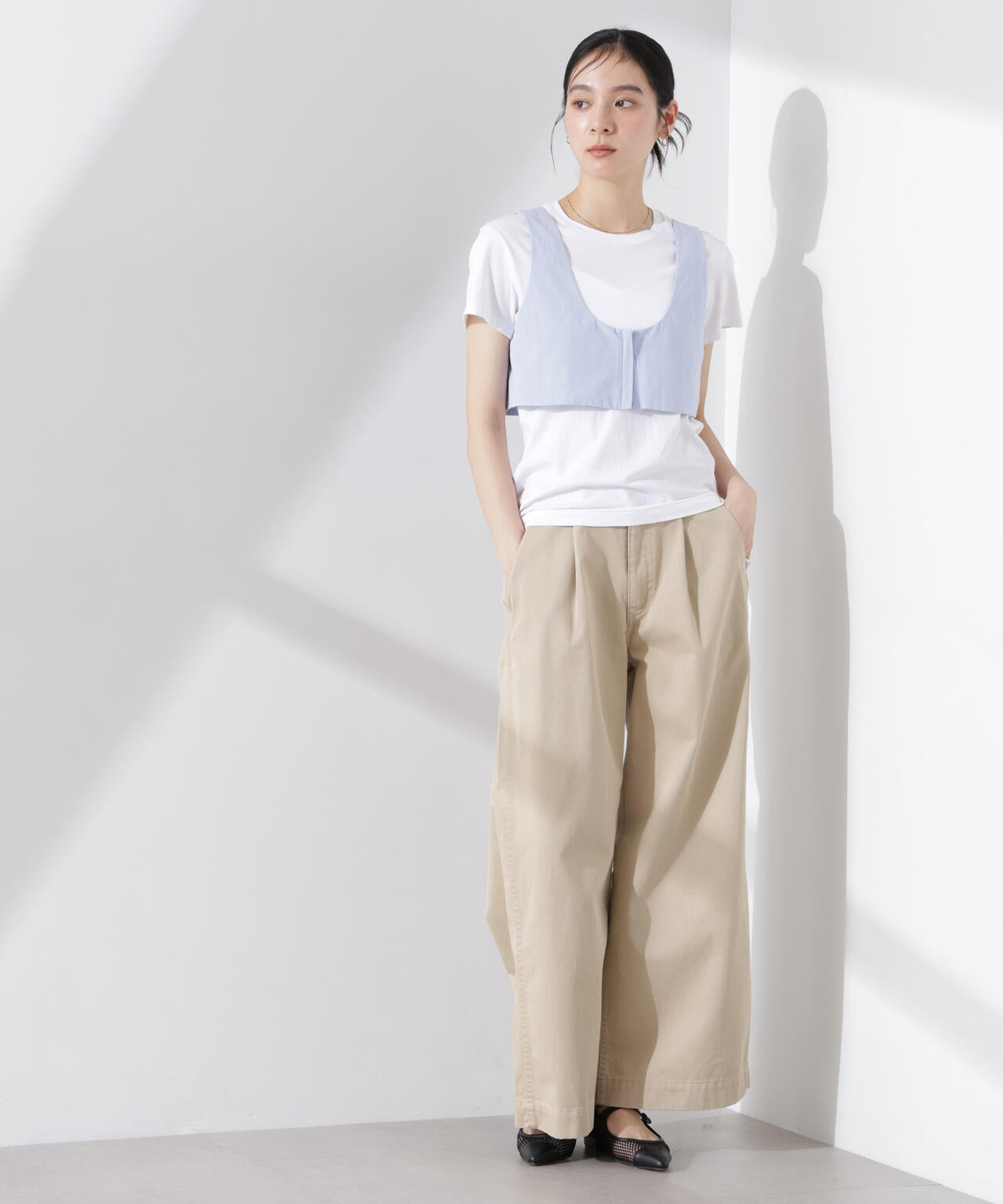 ビスチェセットドロストワイドコットンシャツ 6695120315