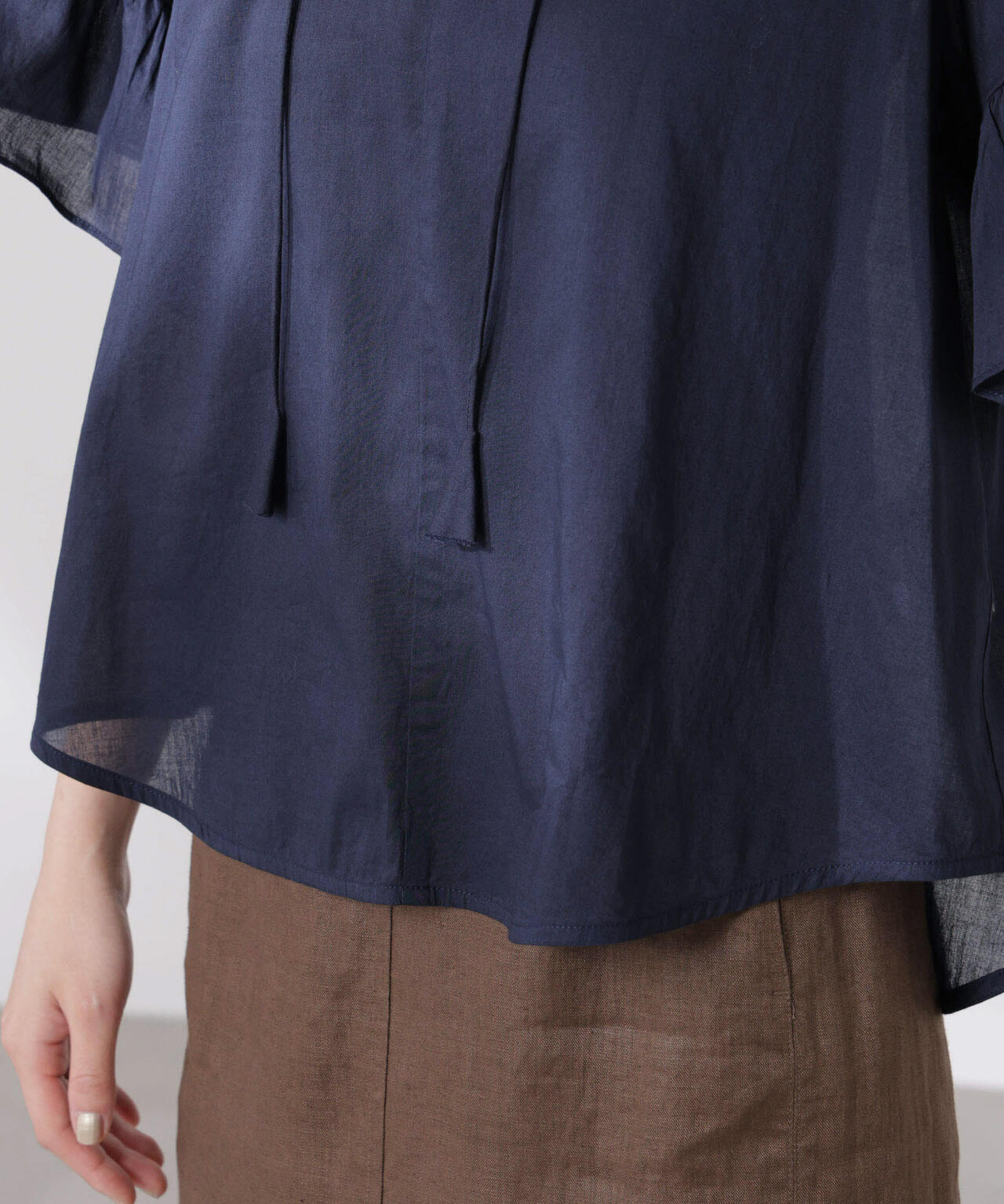 made in india コットンフリルスリーブブラウス 6695121300