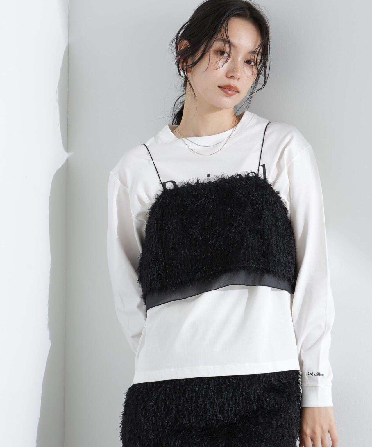 チュールフリンジキャミソールビスチェ(セットアップ可) 6695121305