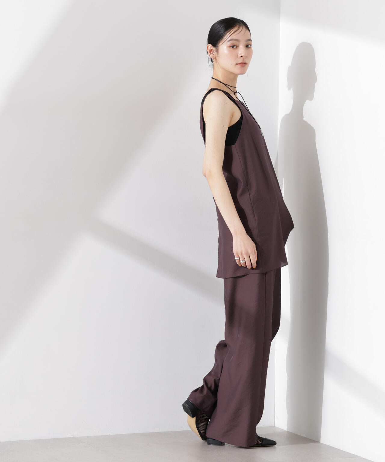 ダブルストラップミディキャミ(セットアップ可) 6695121307