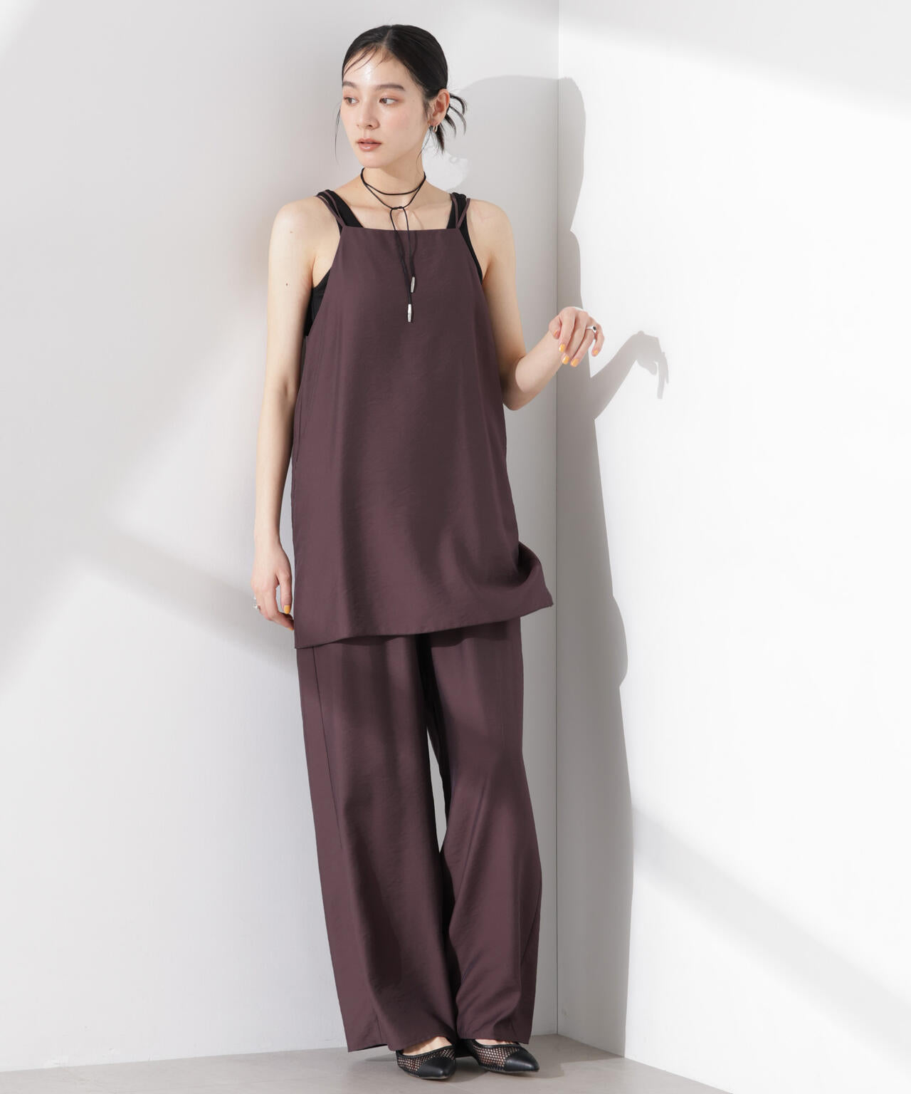 ダブルストラップミディキャミ(セットアップ可) 6695121307