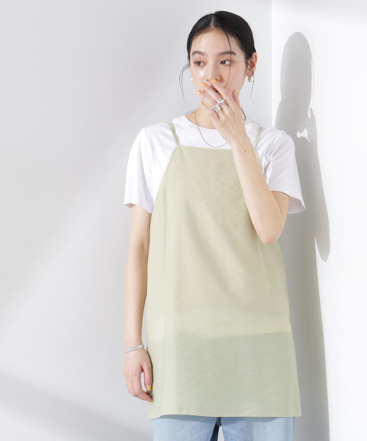 ダブルストラップミディキャミ(セットアップ可) 6695121307