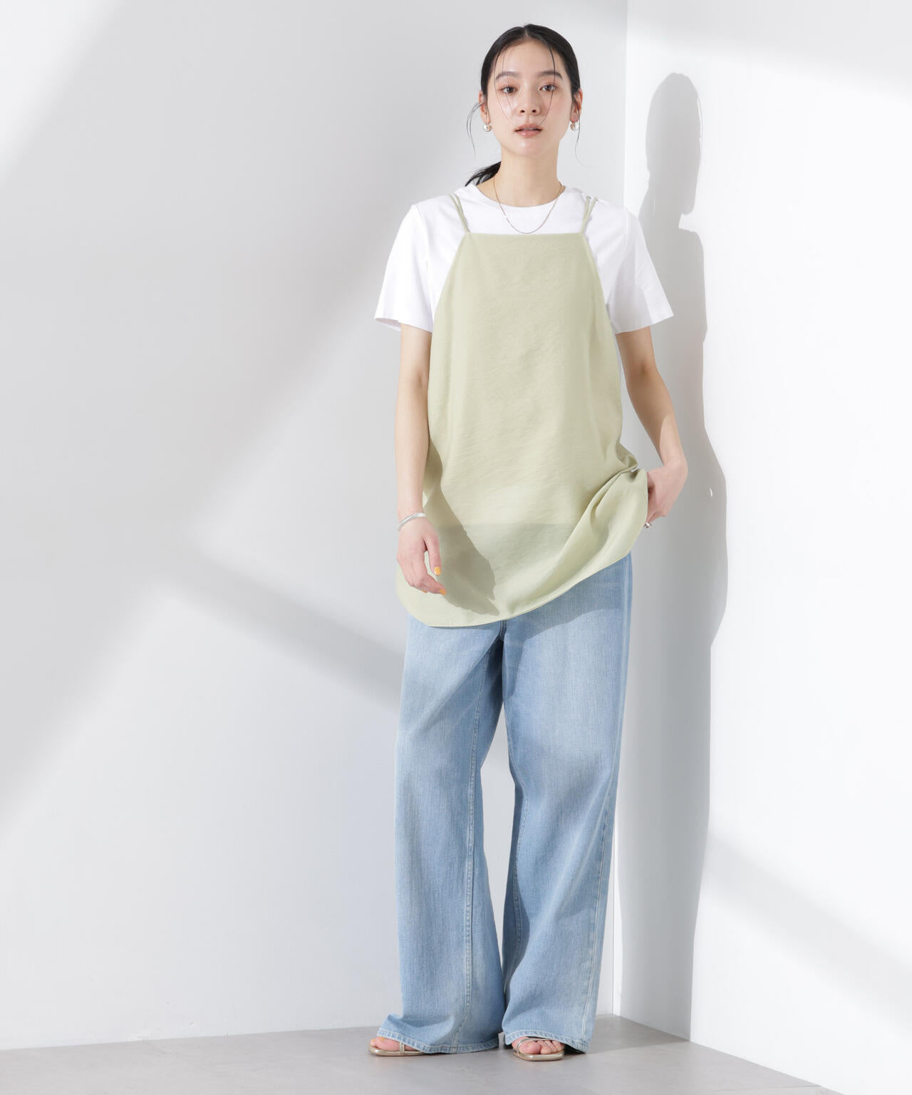 ダブルストラップミディキャミ(セットアップ可) 6695121307